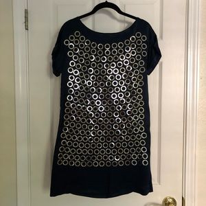 French Connection Shift Dress with Gold Sequins
